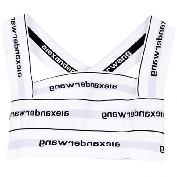 Alexander Wang Logo Bandage Cropped Bra - Picture 1 of 6